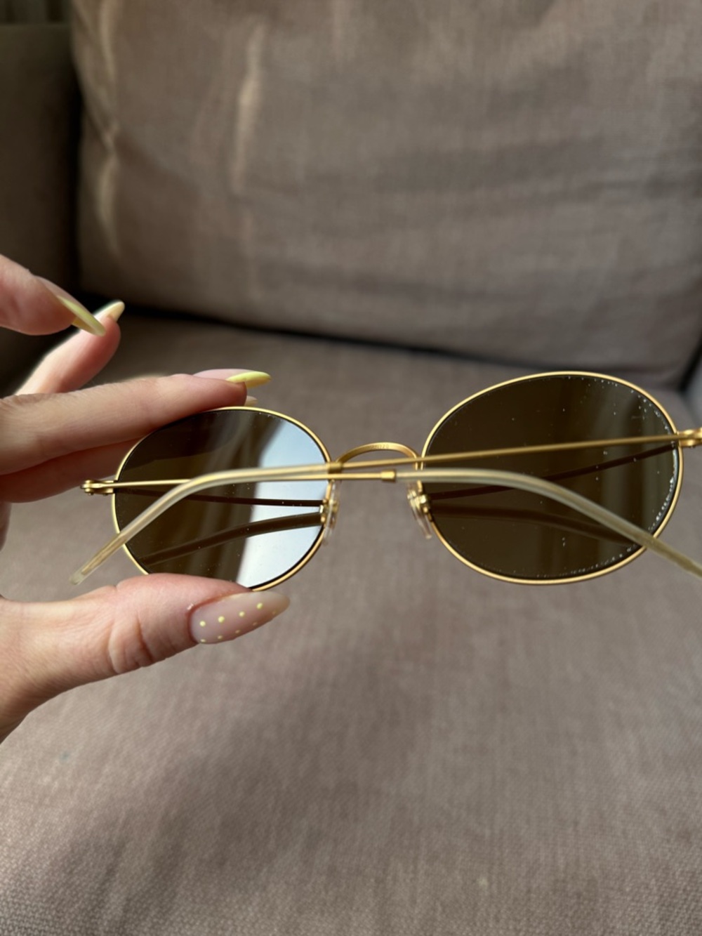 Ray-Ban Oval Sunglasses Brown Gold Frame Classic Chic - Picture 4 of 7